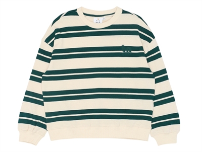 THE NEW sweatshirt stribet deep teal forfra