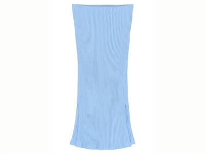 THE NEW Tove long rib nederdel forever blue forfra