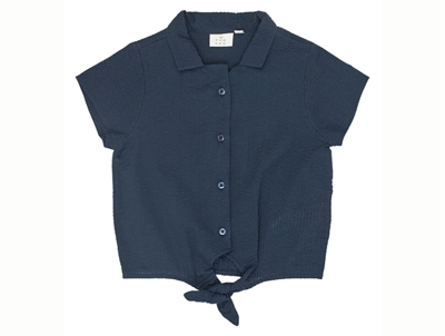 THE NEW Tessa kortærmet skjorte navy blazer forfra