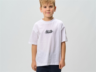 THE NEW TNRoss oversized t-shirt hvid med Skilled print forside på dreng