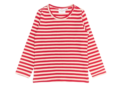 THE NEW Siblings langærmet rib T-shirt stribet rød hvid set forfra