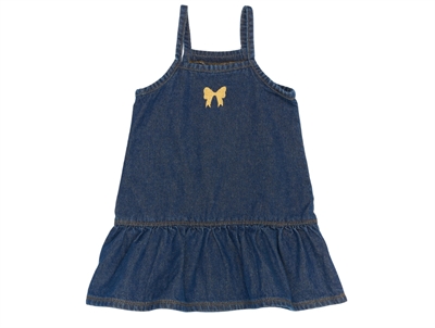 THE NEW siblings denimkjole i medium blue denim med sommerfugl foran  