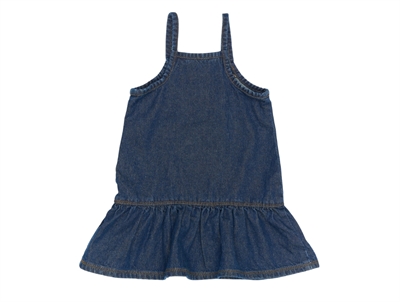 THE NEW siblings denimkjole i medium blue denim med sommerfugl bagpå