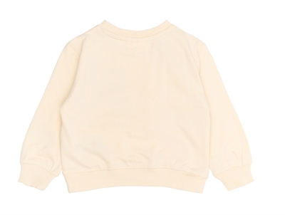 THE NEW siblings sweatshirt i gardenia med broderede figurer foran  -set bagfra