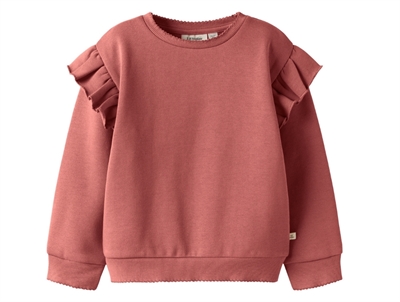 Lil' Atelier sweatshirt withered rose med flæser